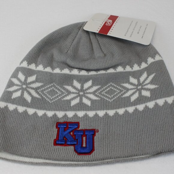 Headmaster Campus Wear Kansas Jayhawks Knit Beanie Adult One Size Fits Most - Picture 2 of 6